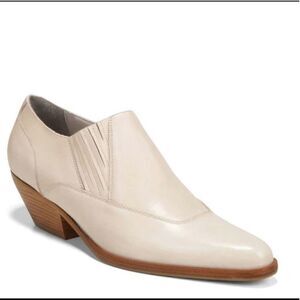 Vince Eagan White Leather Western Cowboy ankle Bootie